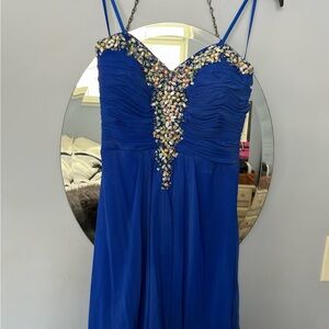 Blondie Nites Royal Blue Embellished Prom Dress Size 5 NWT
